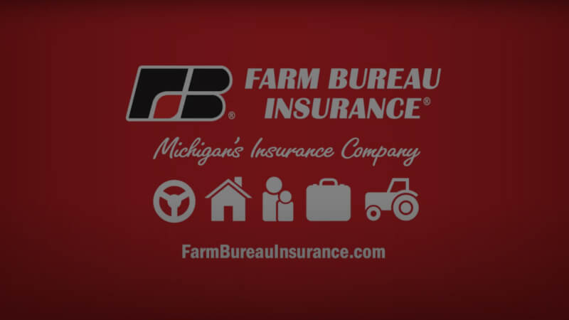 Michigan Farm Bureau logo and icons depicting types of insurance.