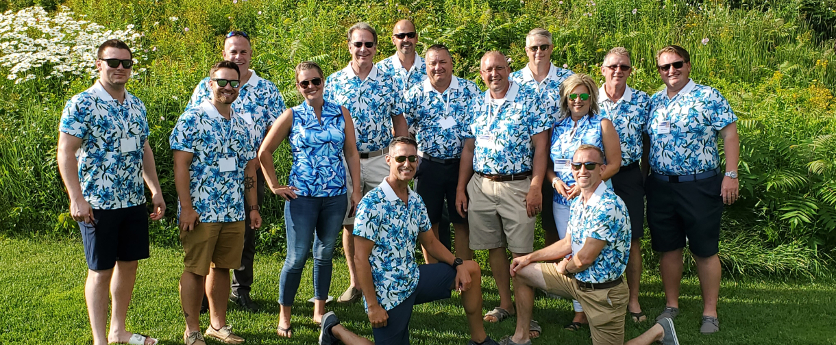 Agents gather for an event in Mackinac Island.