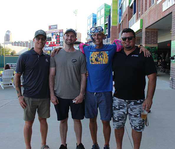Mark Thompson with Central/Bay-Thumb agents cheering on the Lansing Lugnuts at Jackson Field.